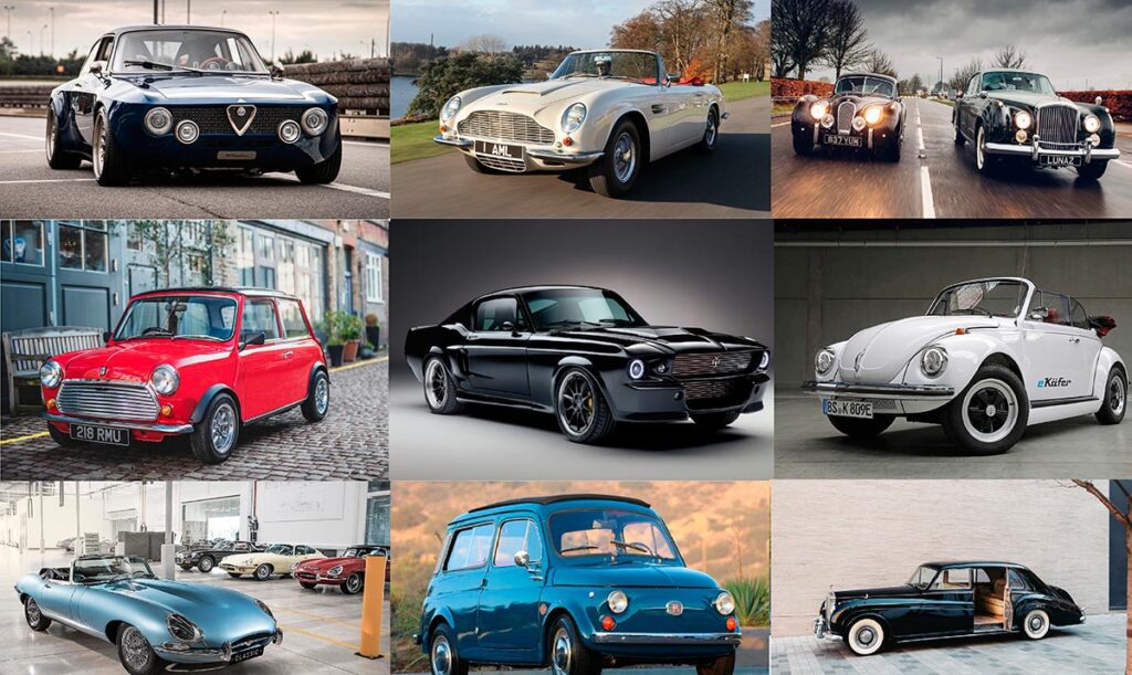 Collage de coches Collage de coches clásicos. Autos Clásicos